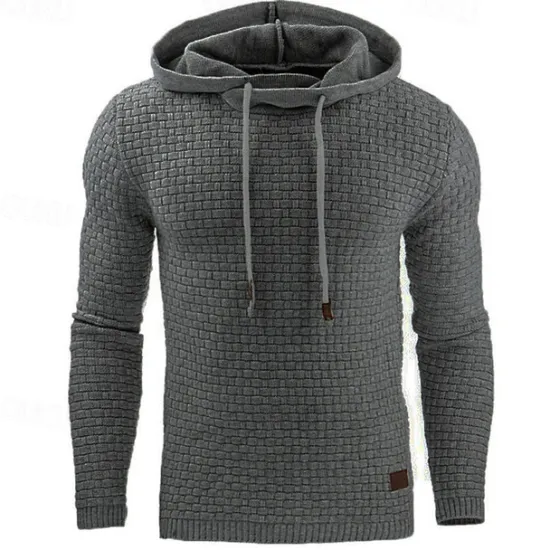 Discount OUKU Men's Hoodie Apricot Black White Army Green Red Hooded Plain Jacquard Pocket Ribbed Textured Sports & Outdoor Daily Holiday Polyester Streetwear Basic Casual Spring & Fall Clothing Apparel Hoodies