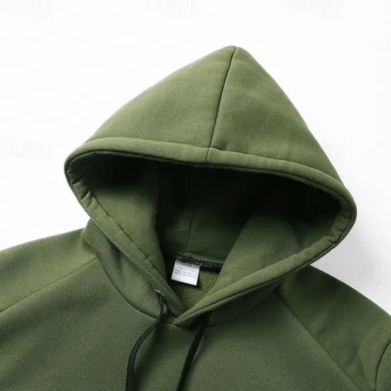 OUKU Men's Hoodie Hooded Color Block Patchwork Pocket Sports & Outdoor Daily Holiday Streetwear Basic Casual Spring & Fall Clothing Apparel Hoodies Sweatshirts Army Green