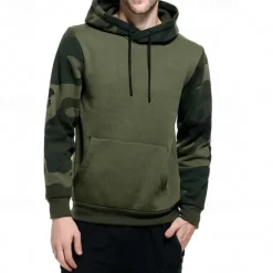 Clearance OUKU Men's Hoodie Black Army Green Khaki Hooded Color Block Camouflage Patchwork Pocket Sports & Outdoor Daily Holiday Streetwear Basic Casual Spring & Fall Clothing Apparel Hoodies Sweatshirts