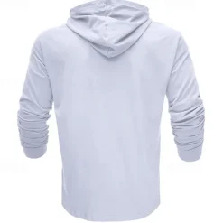 Online OUKU Men's Hoodie Black White Army Green Royal Blue Khaki Hooded Plain Sports & Outdoor Daily Holiday Cotton Streetwear Basic Casual Spring & Fall Clothing Apparel Hoodies Sweatshirts