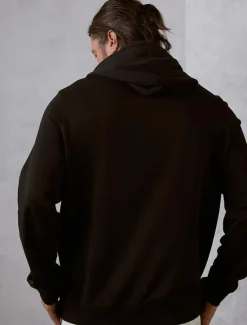 Best OUKU Men's Hoodie Black White Hooded Plain Sports & Outdoor Daily Holiday Cotton Streetwear Cool Casual Spring & Fall Clothing Apparel Hoodies Sweatshirts Long Sleeve