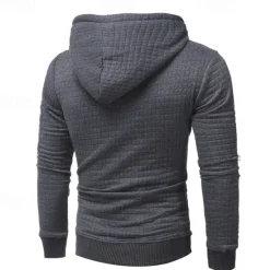 New OUKU Men's Hoodie Black White Light Grey Dark Gray Hooded Plain Drawstring Ribbed Front Pocket Sports & Outdoor Daily Holiday Polyester Textured Streetwear Basic Casual Spring & Fall Clothing Apparel