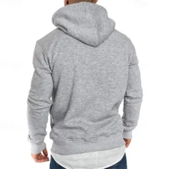 Clearance OUKU Men's Hoodie Black White Yellow Wine Army Green Hooded Plain Pocket Sports & Outdoor Daily Holiday Polyester Streetwear Basic Casual Spring & Fall Clothing Apparel Hoodies Sweatshirts
