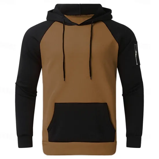 Sale OUKU Men's Hoodie Black Yellow Red Blue Orange Hooded Color Block Sports & Outdoor Daily Holiday Streetwear Cool Casual Spring & Fall Clothing Apparel Hoodies Sweatshirts