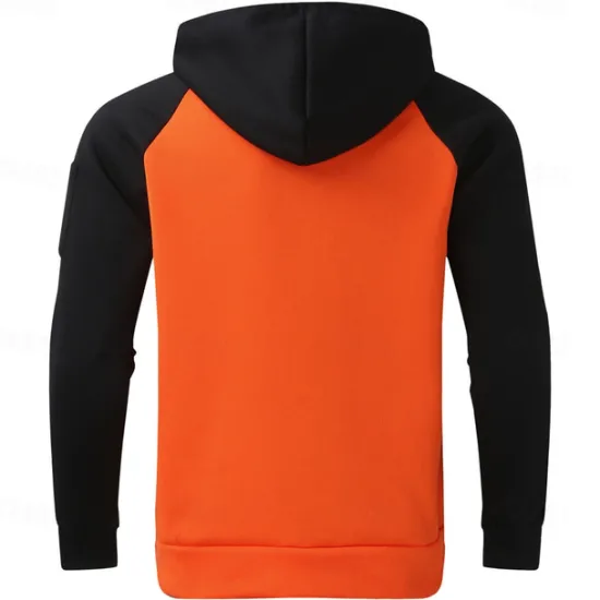 Sale OUKU Men's Hoodie Black Yellow Red Blue Orange Hooded Color Block Sports & Outdoor Daily Holiday Streetwear Cool Casual Spring & Fall Clothing Apparel Hoodies Sweatshirts