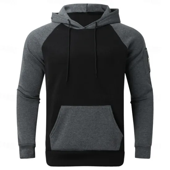 Sale OUKU Men's Hoodie Black Yellow Red Blue Orange Hooded Color Block Sports & Outdoor Daily Holiday Streetwear Cool Casual Spring & Fall Clothing Apparel Hoodies Sweatshirts