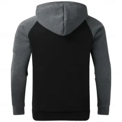 Sale OUKU Men's Hoodie Black Yellow Red Blue Orange Hooded Color Block Sports & Outdoor Daily Holiday Streetwear Cool Casual Spring & Fall Clothing Apparel Hoodies Sweatshirts