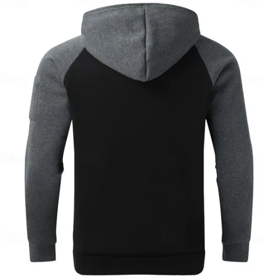 Sale OUKU Men's Hoodie Black Yellow Red Blue Orange Hooded Color Block Sports & Outdoor Daily Holiday Streetwear Cool Casual Spring & Fall Clothing Apparel Hoodies Sweatshirts