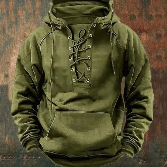 OUKU Men's Hoodie Drawstring Hoodies Black Pink Army Green Blue Khaki Hooded Plain Front Pocket Sports Outdoor Daily Holiday Streetwear Basic Casual Fall Winter Clothing Apparel Hoodies Sweatshirts
