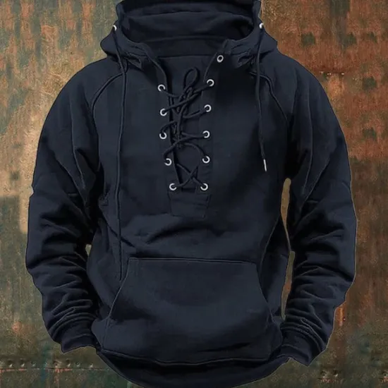 OUKU Men's Hoodie Drawstring Hoodies Black Pink Army Green Blue Khaki Hooded Plain Front Pocket Sports Outdoor Daily Holiday Streetwear Basic Casual Fall Winter Clothing Apparel Hoodies Sweatshirts