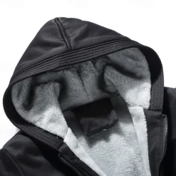 Discount OUKU Men's Hoodie Fleece Hoodie Fleece lined Hoodie Black Red Blue Gray Hooded Plain Zipper Color Block Sports & Outdoor Casual Daily Polyester Streetwear Cool Casual Fall Winter Clothing Apparel Hoodies