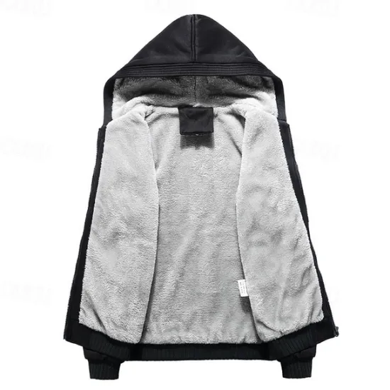 New OUKU Men's Hoodie Fleece Hoodie Navy Blue Light Grey Dark Gray Hooded Camouflage Zipper Color Block Sports & Outdoor Casual Daily Polyester Streetwear Cool Casual Fall Winter Clothing Apparel Hoodies