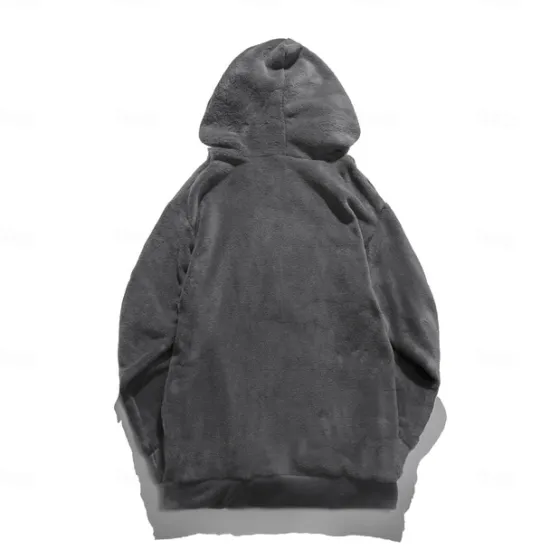 OUKU Men's Hoodie Fleece Hoodie Black Brown Gray Hooded Plain Pocket Sports & Outdoor Daily Holiday Streetwear Cool Casual Winter Spring & Fall Clothing Apparel Hoodies Sweatshirts