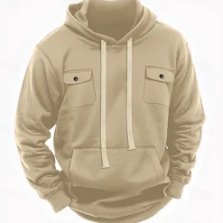Best OUKU Men's Hoodie Fleece Hoodie Tactical Hoodie Black Army Green Khaki Light Grey Dark Gray Hooded Plain Pocket Casual Daily Streetwear Basic Casual Tactical Spring & Fall Cross-Seasons Clothing Apparel