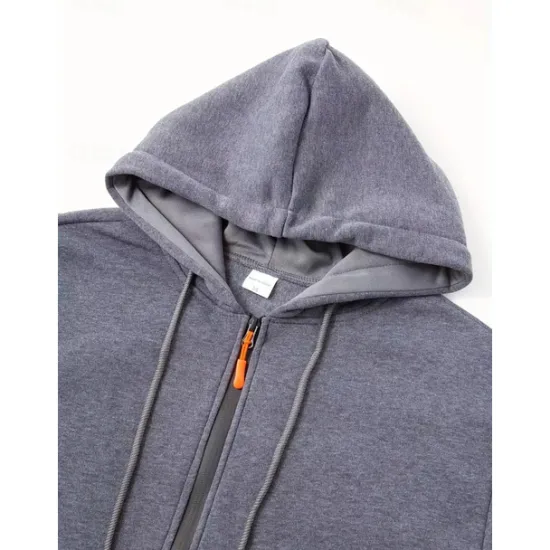 Online OUKU Men's Hoodie Full Zip Hoodie Tactical Hoodie Black Navy Blue Blue Khaki Dark Gray Hooded Plain Sports & Outdoor Daily Holiday Streetwear Cool Casual Winter Spring & Fall Clothing Apparel Hoodies