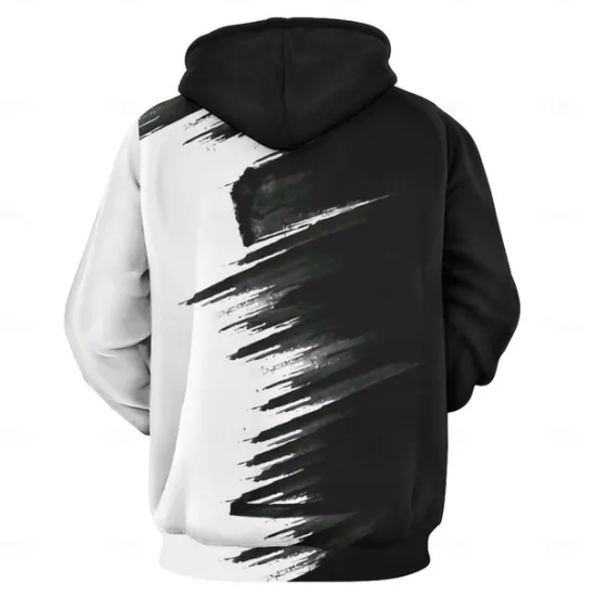 Best OUKU Men's Hoodie Hoodies Sweatshirt Fashion Daily Long Sleeve Hooded Vacation Streetwear Printing Winter Spring & Fall Designer White