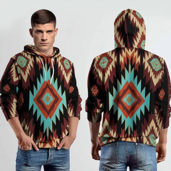 Hot OUKU Men's Hoodie Hoodies Sweatshirt Fashion Daily Long Sleeve Hooded Vacation Streetwear Printing Winter Spring & Fall Designer Light Brown