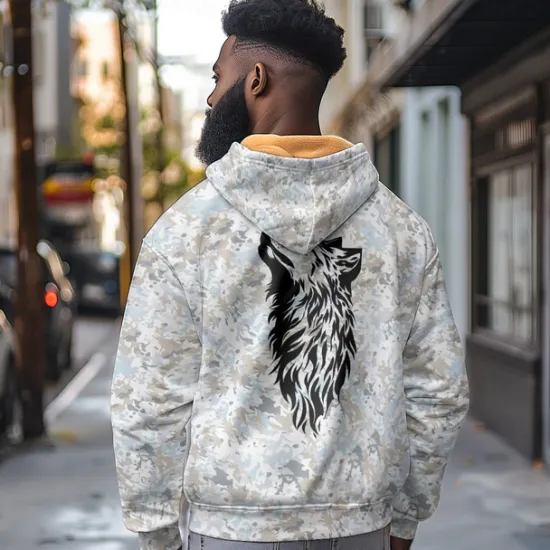 Best OUKU Men's Hoodie Hoodies Sweatshirt Fall / Winter Designer Camouflage