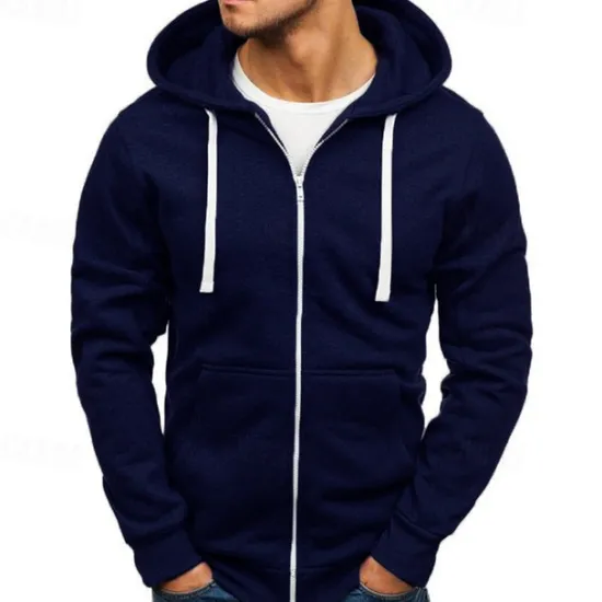 OUKU Men's Hoodie Jacket Full Zip Hoodie Solid Color Sport Athleisure Top Long Sleeve Breathable Soft Comfortable Everyday Use Outdoor Casual Athleisure Daily Activewear