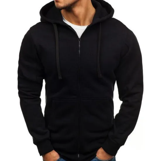 OUKU Men's Hoodie Jacket Full Zip Hoodie Solid Color Sport Athleisure Top Long Sleeve Breathable Soft Comfortable Everyday Use Outdoor Casual Athleisure Daily Activewear