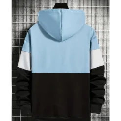 OUKU Men's Hoodie Khaki Dark Gray Coffee Light Blue Hooded Color Block Patchwork Sports & Outdoor Daily Holiday Streetwear Cool Casual Spring & Fall Clothing Apparel Hoodies Sweatshirts Long Sleeve