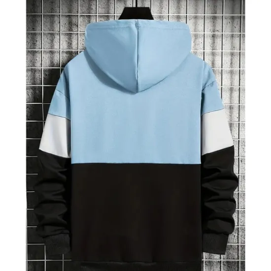 OUKU Men's Hoodie Khaki Dark Gray Coffee Light Blue Hooded Color Block Patchwork Sports & Outdoor Daily Holiday Streetwear Cool Casual Spring & Fall Clothing Apparel Hoodies Sweatshirts Long Sleeve