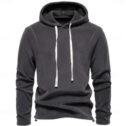 OUKU Men's Hoodie Plain Sports & Outdoor Casual Daily non-printing Active Cool Casual Spring & Fall Autumn / Fall Clothing Apparel Hoodies Sweatshirts Long Sleeve Navy Blue Green Khaki Dark Gray