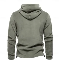 OUKU Men's Hoodie Plain Sports & Outdoor Casual Daily non-printing Active Cool Casual Spring & Fall Autumn / Fall Clothing Apparel Hoodies Sweatshirts Long Sleeve Navy Blue Green Khaki Dark Gray