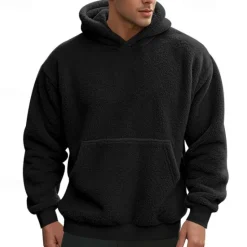 Best OUKU Men's Hoodie Pullover Hoodie Sweatshirt Fleece Hoodie Black Blue Brown Khaki Gray Hooded Plain Pocket Front Pocket Casual Daily Holiday Streetwear Casual Fuzzy Fall & Winter Clothing Apparel Hoodies