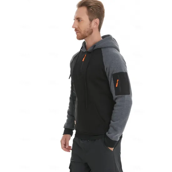 Sale OUKU Men's Hoodie Quarter Zip Hoodie Tactical Hoodie Black Navy Blue Khaki Dark Gray Gray Hooded Color Block Tactical Sports & Outdoor Daily Streetwear Cool Casual Winter Spring & Fall Clothing Apparel
