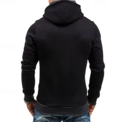 New OUKU Men's Hoodie Quarter Zip Hoodie Black Red Blue Camel Gray Hooded Plain Patchwork Sports & Outdoor Daily Holiday Polyester Streetwear Basic Casual Spring & Fall Clothing Apparel Hoodies Sweatshirts