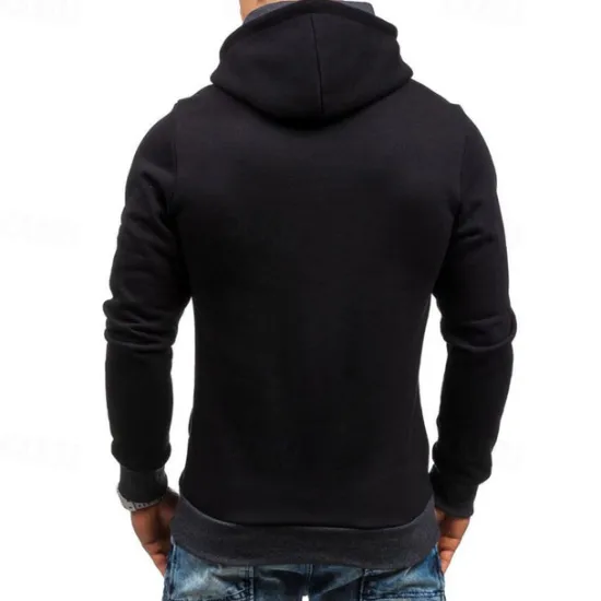 New OUKU Men's Hoodie Quarter Zip Hoodie Black Red Blue Camel Gray Hooded Plain Patchwork Sports & Outdoor Daily Holiday Polyester Streetwear Basic Casual Spring & Fall Clothing Apparel Hoodies Sweatshirts