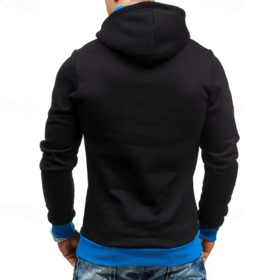 New OUKU Men's Hoodie Quarter Zip Hoodie Black Red Blue Camel Gray Hooded Plain Patchwork Sports & Outdoor Daily Holiday Polyester Streetwear Basic Casual Spring & Fall Clothing Apparel Hoodies Sweatshirts