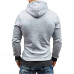 New OUKU Men's Hoodie Quarter Zip Hoodie Black Red Blue Camel Gray Hooded Plain Patchwork Sports & Outdoor Daily Holiday Polyester Streetwear Basic Casual Spring & Fall Clothing Apparel Hoodies Sweatshirts