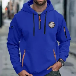 Best OUKU Men's Hoodie Quarter Zip Hoodie Tactical Black White Wine Navy Blue Royal Blue Hooded Plain Pocket Sports & Outdoor Daily Holiday Streetwear Cool Casual Spring & Fall Clothing Apparel Hoodies