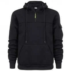 OUKU Men's Hoodie Quarter Zip Hoodie Black Navy Blue Khaki Dark Gray Gray Hooded Plain Pocket Sports & Outdoor Daily Holiday Streetwear Cool Casual Winter Spring & Fall Clothing Apparel Hoodies