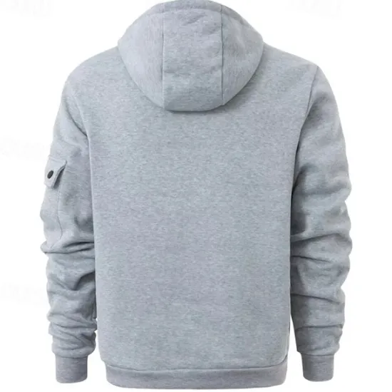 OUKU Men's Hoodie Quarter Zip Hoodie Black Navy Blue Khaki Dark Gray Gray Hooded Plain Pocket Sports & Outdoor Daily Holiday Streetwear Cool Casual Winter Spring & Fall Clothing Apparel Hoodies