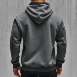 Clearance OUKU Men's Hoodie Quarter Zip Hoodie Black Navy Blue Khaki Light Grey Dark Gray Hooded Plain Pocket Sports & Outdoor Daily Holiday Polyester Streetwear Basic Casual Spring & Fall Clothing Apparel Hoodies