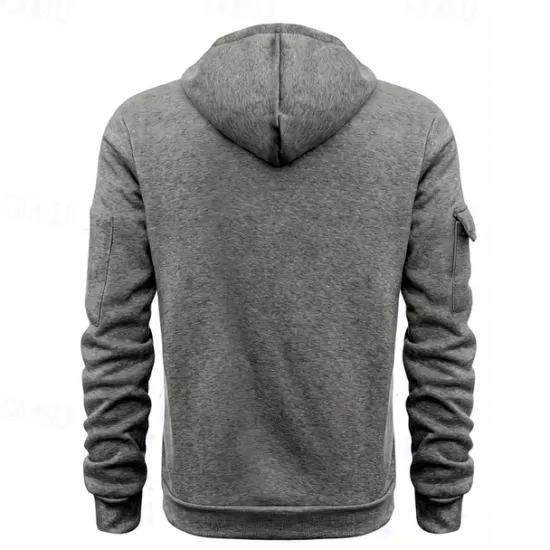 Best OUKU Men's Hoodie Quarter Zip Hoodie Black Wine Navy Blue Blue Brown Hooded Plain Pocket Sports & Outdoor Daily Holiday Polyester Streetwear Basic Casual Spring & Fall Clothing Apparel Hoodies