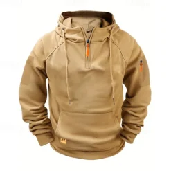 Best OUKU Men's Hoodie Quarter Zip Hoodie Black Wine Navy Blue Blue Brown Hooded Plain Pocket Sports & Outdoor Daily Holiday Polyester Streetwear Basic Casual Spring & Fall Clothing Apparel Hoodies