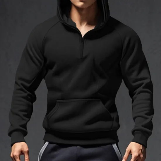 Outlet OUKU Men's Hoodie Quarter Zip Hoodie Tactical Hoodie Black Army Green Navy Blue Dark Gray Hooded Plain Pocket Sports & Outdoor Daily Holiday Streetwear Cool Casual Winter Spring & Fall Clothing Apparel