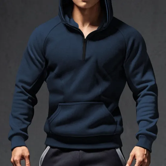 Outlet OUKU Men's Hoodie Quarter Zip Hoodie Tactical Hoodie Black Army Green Navy Blue Dark Gray Hooded Plain Pocket Sports & Outdoor Daily Holiday Streetwear Cool Casual Winter Spring & Fall Clothing Apparel