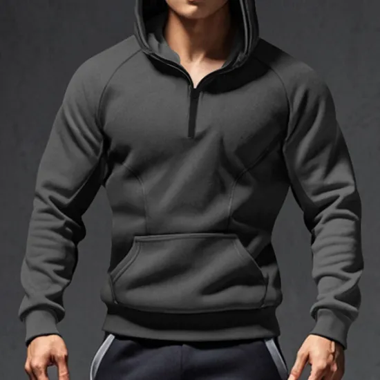 Outlet OUKU Men's Hoodie Quarter Zip Hoodie Tactical Hoodie Black Army Green Navy Blue Dark Gray Hooded Plain Pocket Sports & Outdoor Daily Holiday Streetwear Cool Casual Winter Spring & Fall Clothing Apparel