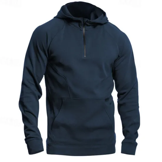Outlet OUKU Men's Hoodie Quarter Zip Hoodie Tactical Hoodie Black Army Green Navy Blue Dark Gray Hooded Plain Pocket Sports & Outdoor Daily Holiday Streetwear Cool Casual Winter Spring & Fall Clothing Apparel