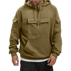 Best OUKU Men's Hoodie Quarter Zip Hoodie Black Army Green Blue Khaki Dark Gray Hooded Plain Pocket Sports & Outdoor Daily Holiday Streetwear Basic Casual Spring & Fall Clothing Apparel Hoodies Sweatshirts