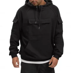 Best OUKU Men's Hoodie Quarter Zip Hoodie Black Army Green Blue Khaki Dark Gray Hooded Plain Pocket Sports & Outdoor Daily Holiday Streetwear Basic Casual Spring & Fall Clothing Apparel Hoodies Sweatshirts