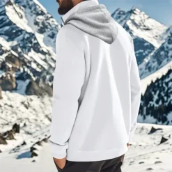New OUKU Men's Hoodie Quarter Zip Hoodie Fleece Hoodie Apricot Black White Wine Red Hooded Half Zip Plain Pocket Sports & Outdoor Daily Holiday Polyester Streetwear Basic Casual Fall & Winter Clothing Apparel