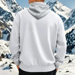 New OUKU Men's Hoodie Quarter Zip Hoodie Fleece Hoodie Apricot Black White Wine Red Hooded Half Zip Plain Pocket Sports & Outdoor Daily Holiday Polyester Streetwear Basic Casual Fall & Winter Clothing Apparel