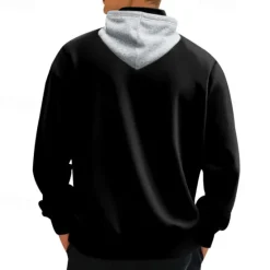 New OUKU Men's Hoodie Quarter Zip Hoodie Fleece Hoodie Apricot Black White Wine Red Hooded Half Zip Plain Pocket Sports & Outdoor Daily Holiday Polyester Streetwear Basic Casual Fall & Winter Clothing Apparel