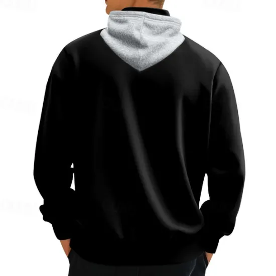 New OUKU Men's Hoodie Quarter Zip Hoodie Fleece Hoodie Apricot Black White Wine Red Hooded Half Zip Plain Pocket Sports & Outdoor Daily Holiday Polyester Streetwear Basic Casual Fall & Winter Clothing Apparel